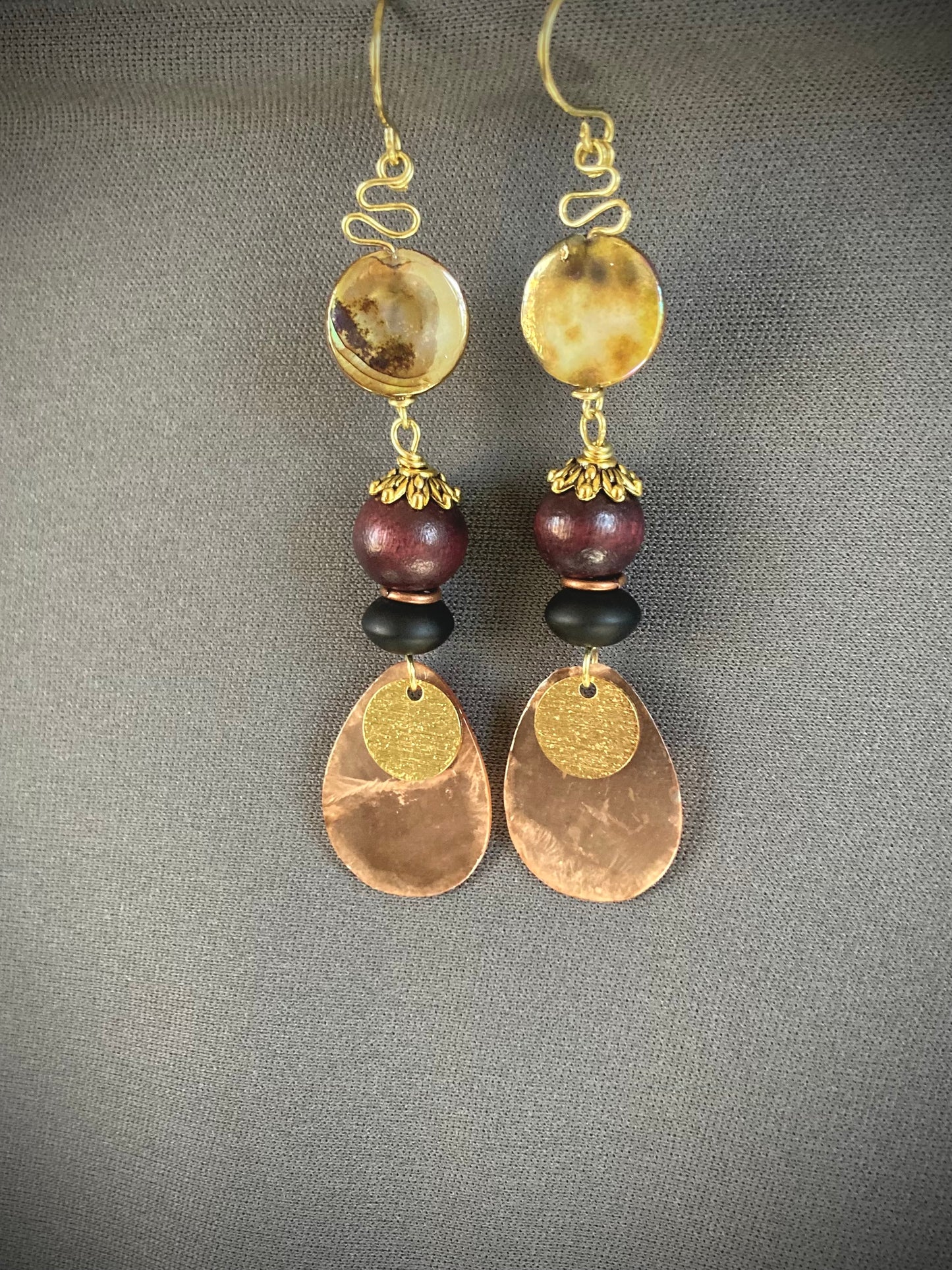 Abalone and Capiz handmade earrings