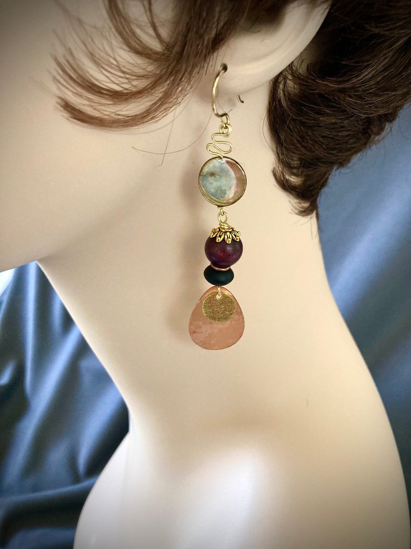 Abalone and Capiz handmade earrings
