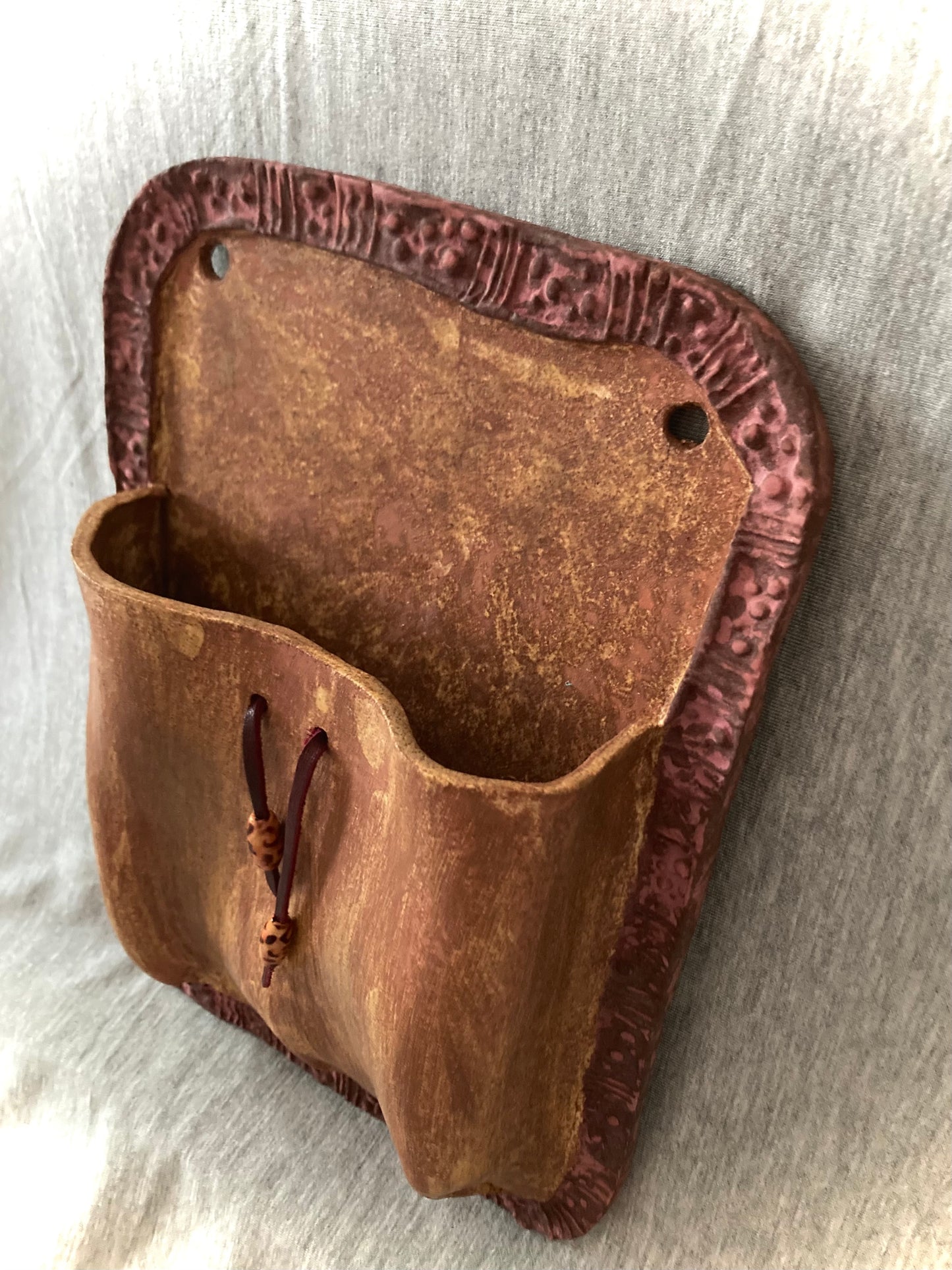 Brown and Gold Ceramic Pocket