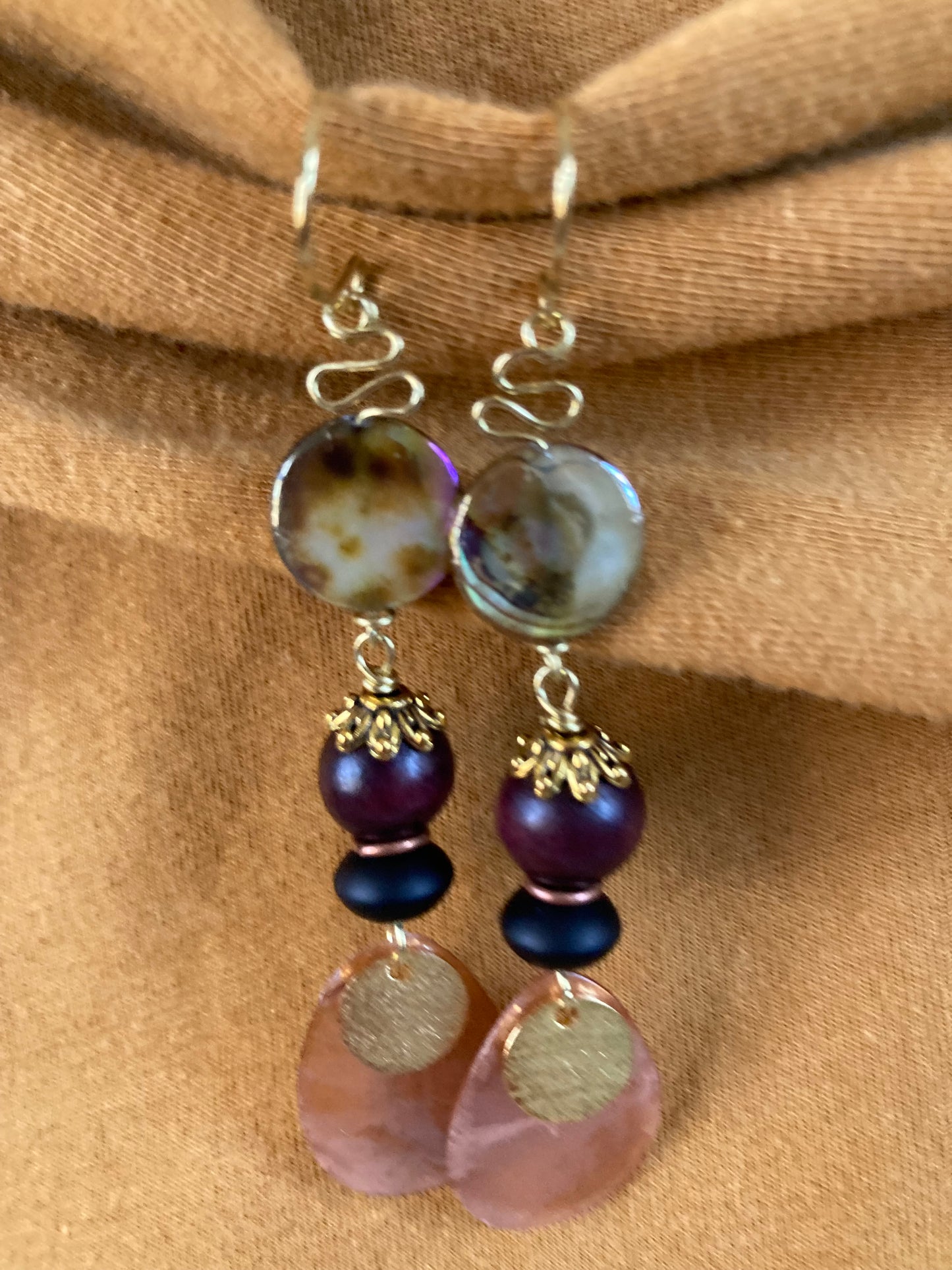 Abalone and Capiz handmade earrings