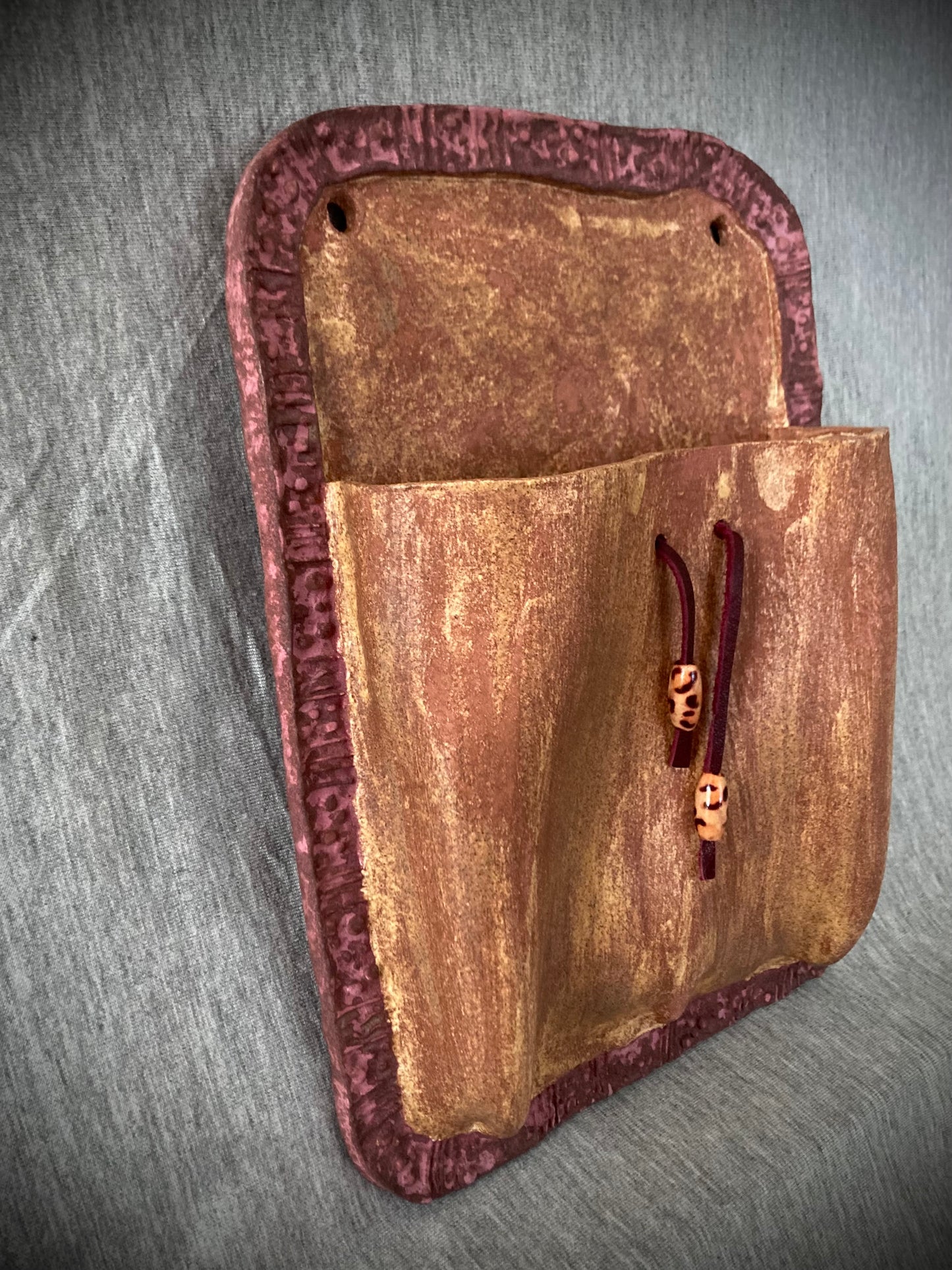 Brown and Gold Ceramic Pocket