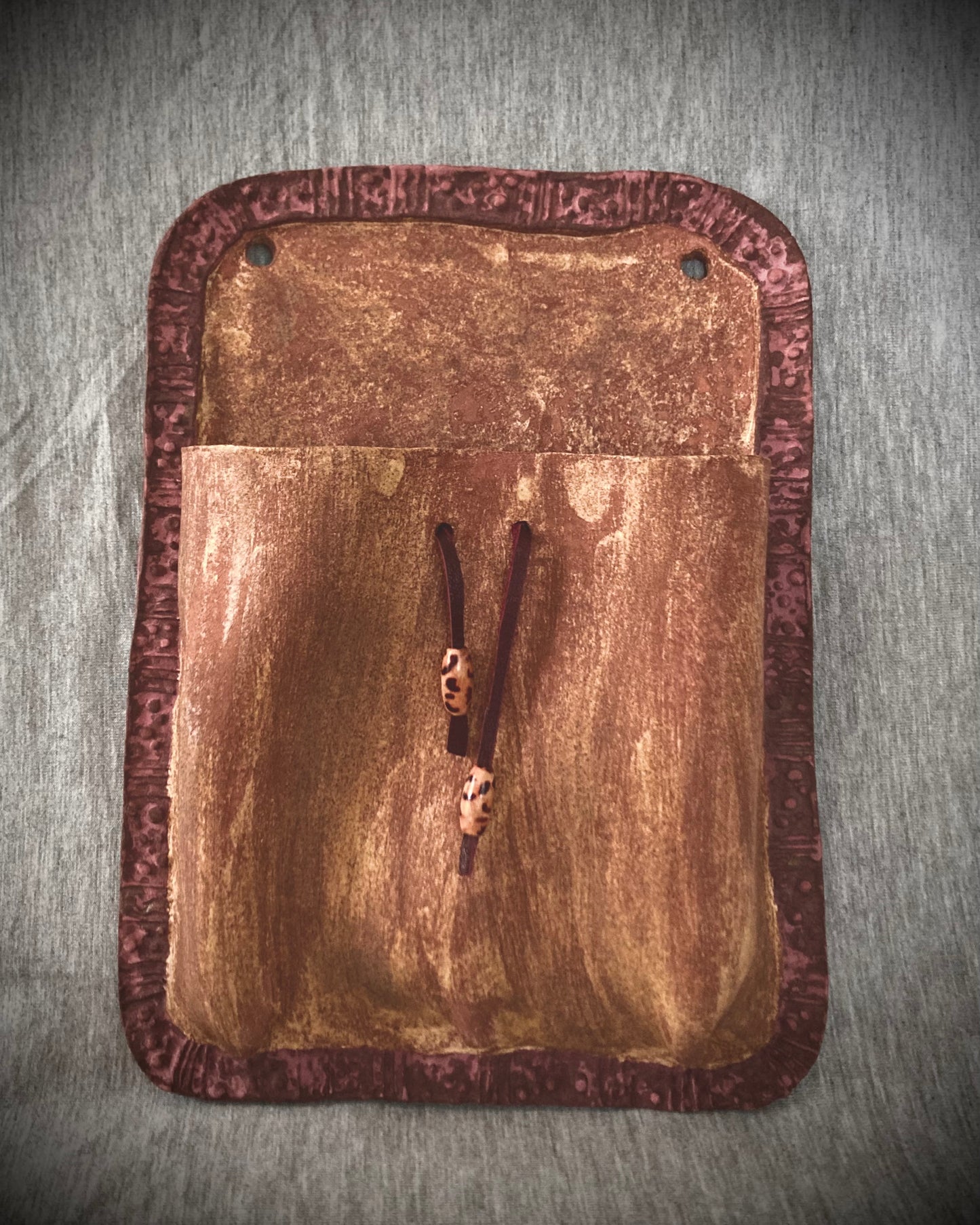 Brown and Gold Ceramic Pocket