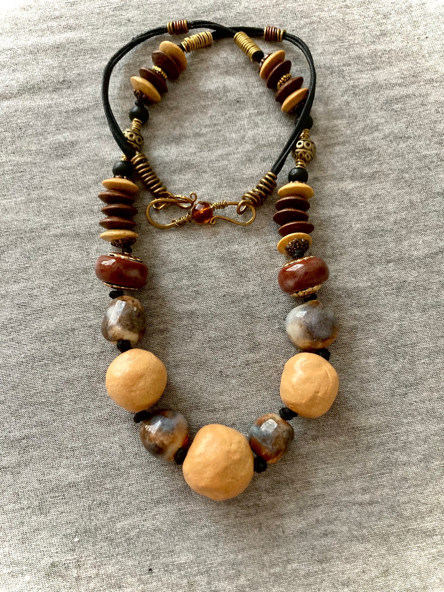 Chunky Brown Ceramic Necklace