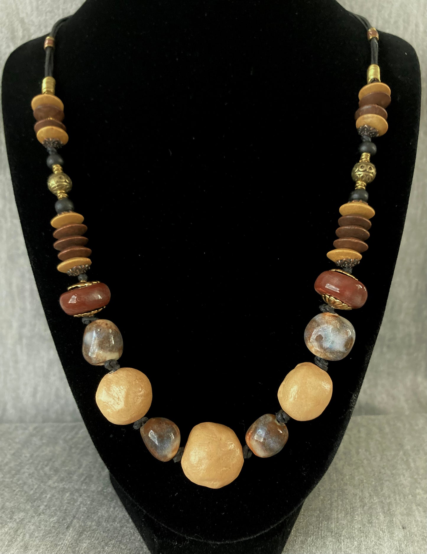 Chunky Brown Ceramic Necklace