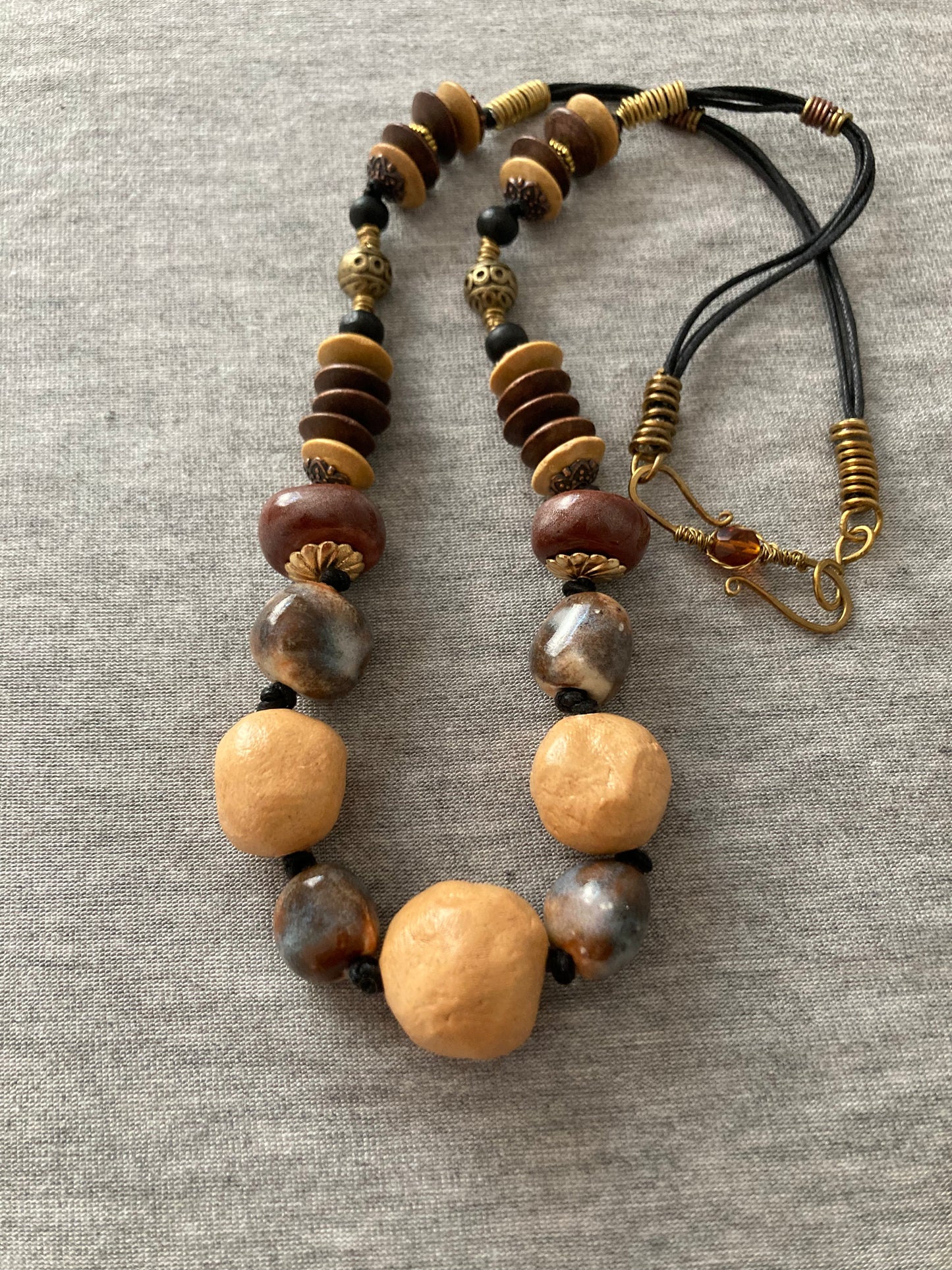 Chunky Brown Ceramic Necklace