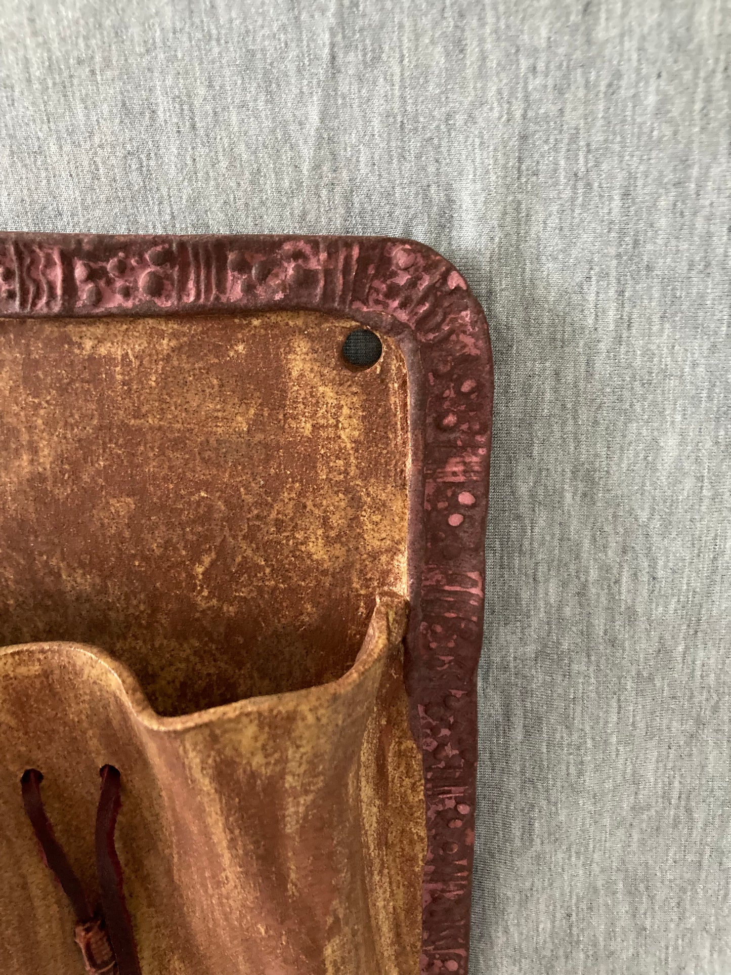 Ceramic Wall Pocket in browns and gold