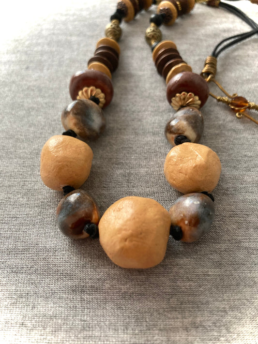 Chunky Brown Ceramic Necklace