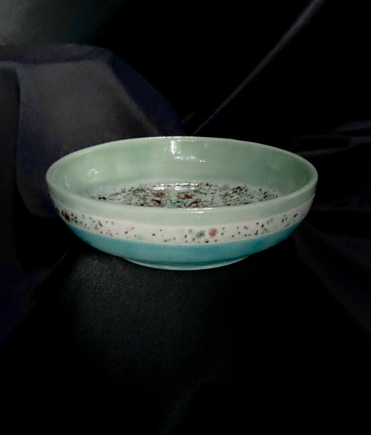 Trinket Ring bowl in Sea green and Turquoise